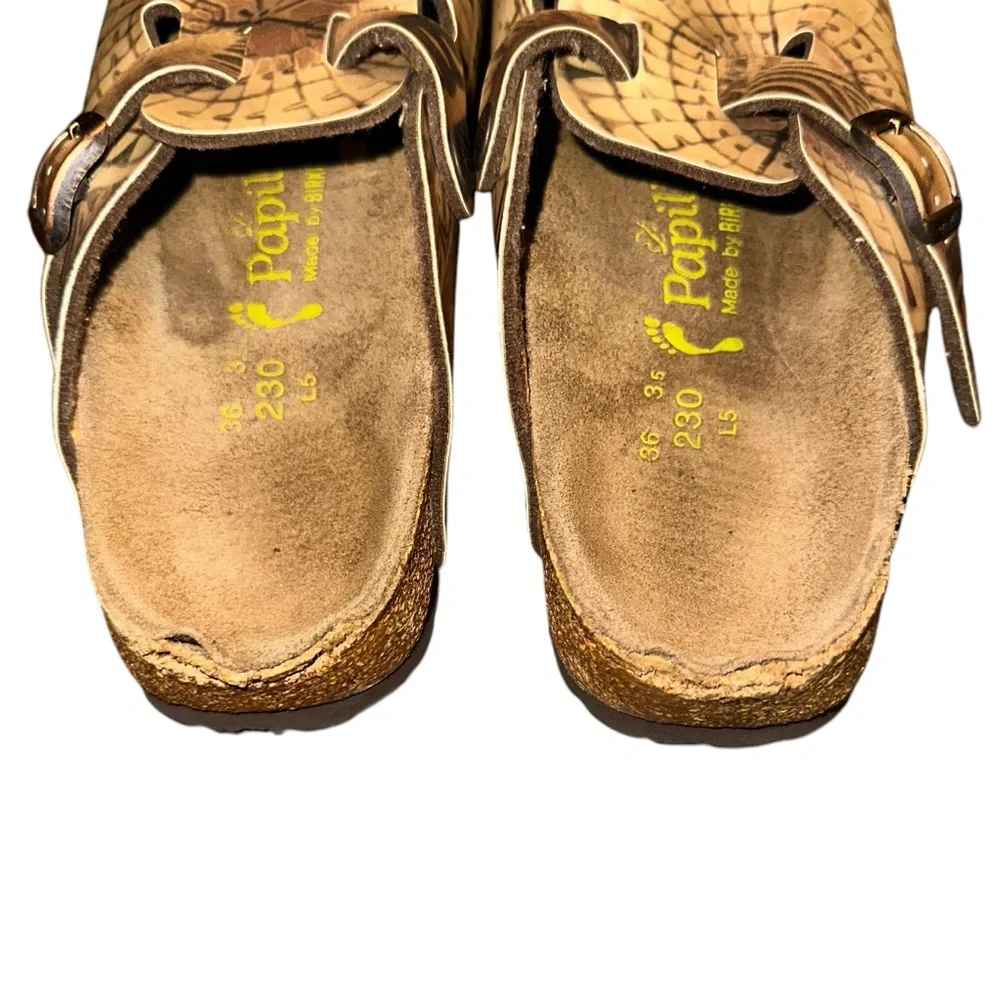 Papillio Birkenstock Boston Clogs Printed Pattern Cork Footbed Womens 5 EU 36